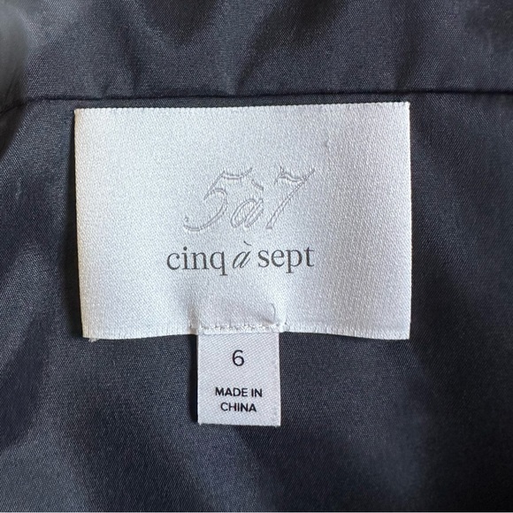 CINQ À SEPT Women’s Black Floral Neila Surplice Cocktail Silk Midi-Dress- Size 6 - Picture 10 of 15